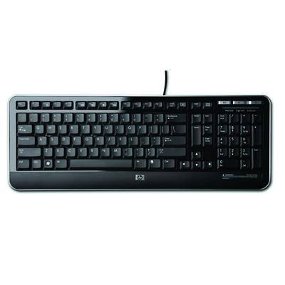 HP Tastatur USB Keyboard QY776AA#ABB Verkabelt Schwarz, Silber QWERTY