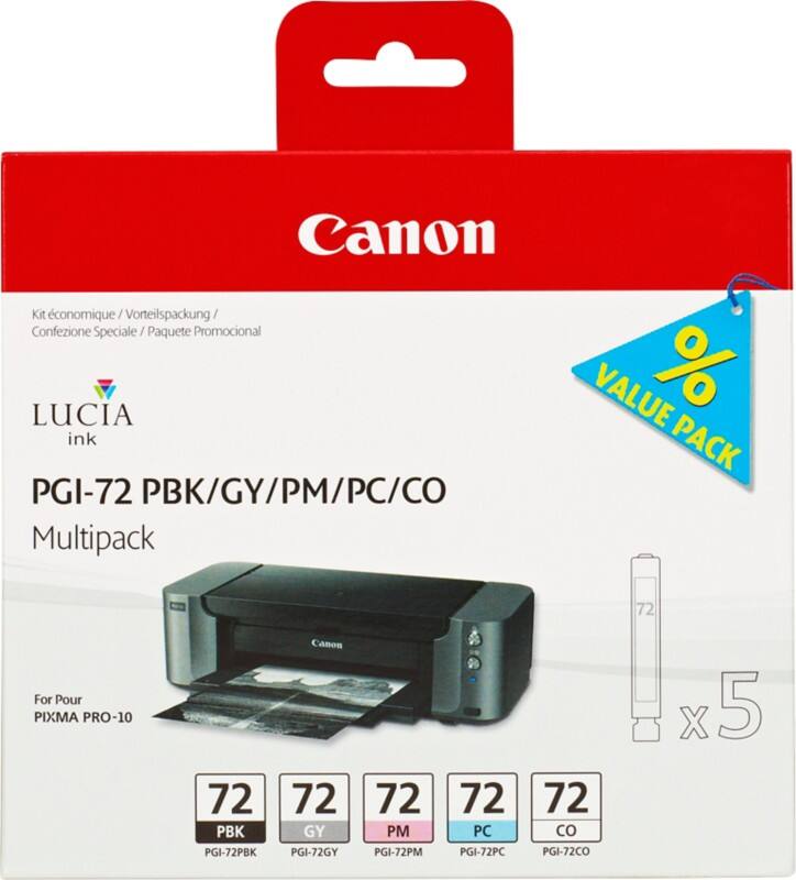 Canon PGI-72P Original Tintenpatrone Foto Schwarz, Foto Cyan, Foto Magenta, Grau Multipack 5 Stück