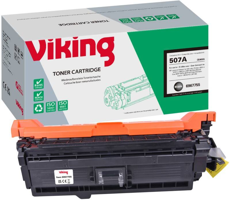 Viking 507A Kompatibel HP Tonerkartusche CE400A Schwarz
