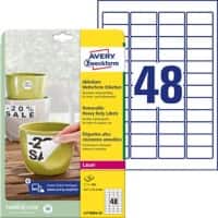 AVERY Zweckform Universaletiketten L4778REV-20 Weiß A4 45,7 x 21,2 mm 20 Blatt à 48 Etiketten