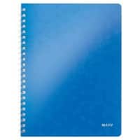 Leitz WOW Notizbuch A4 kariert, drahtgebunden PP-Einband 46380036 160 Seiten 80 Blatt Blau