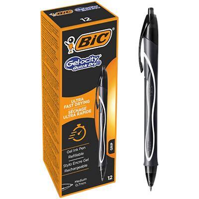 BIC Gel-ocity Quick Dry Gel Tintenroller Medium 0,4mm Schwarz 12 Stück