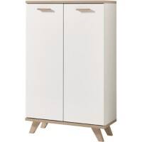 GERMANIA Aktenschrank Oslo Sanremoeiche, Weiß 750 x 370 x 1.220 mm