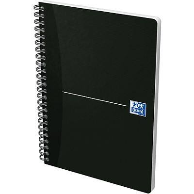 OXFORD Office Essentials Notebook DIN A5 Kariert Spiralbindung Karton Schwarz Nicht perforiert 180 Seiten 90 Blatt