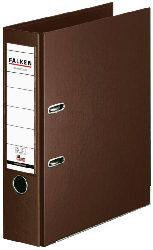 Falken Chromocolor Breit Ordner A4 80 mm Braun 2 Ringe S80 Kunststoff