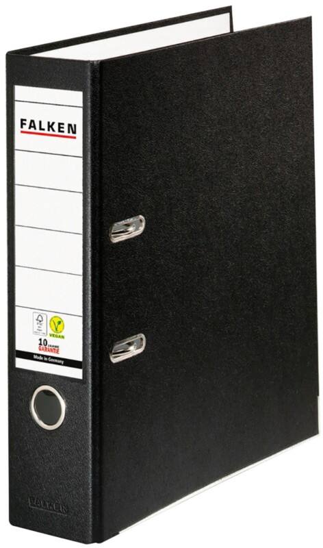 Falken PP-Color Ordner Breit A4 80 mm Schwarz 2 Ringe Kunststoff