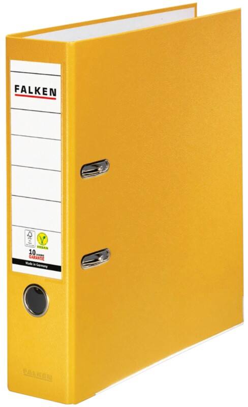 Falken PP-Color Ordner Breit A4 80 mm Gelb 2 Ringe Kunststoff