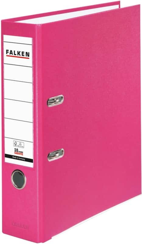 Falken PP-Color Breit Ordner A4 80 mm Rosa 2 Ringe Kunststoff