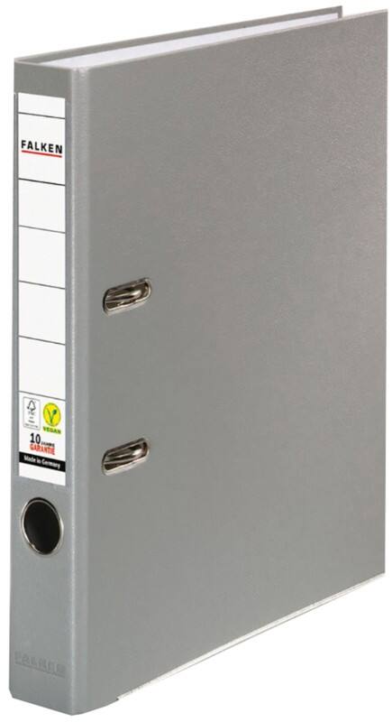 Falken PP-Color Ordner Schmal A4 50 mm Grau 2 Ringe Kunststoff