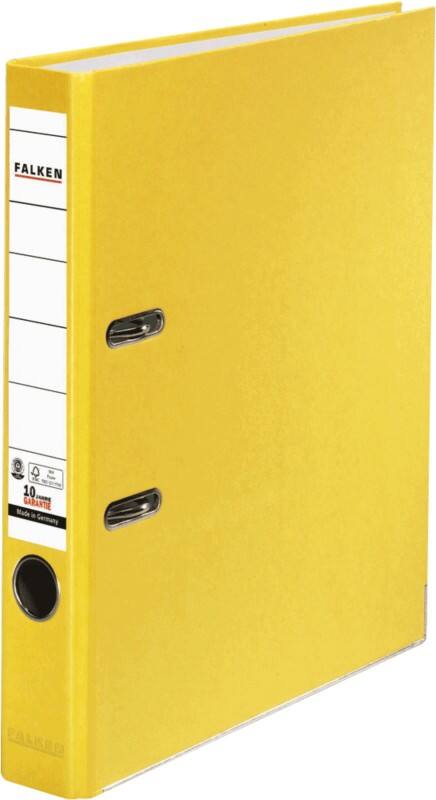 Falken Ordner Schmal A4 50 mm Gelb 2 Ringe 11286333 Kunststoff