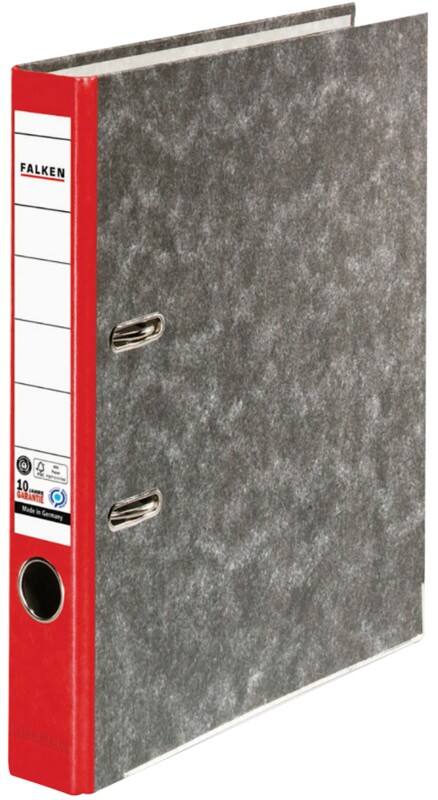 Falken Schmal Ordner A4 50 mm Rot 2 Ringe S50 Pappkarton Wolkenmarmor