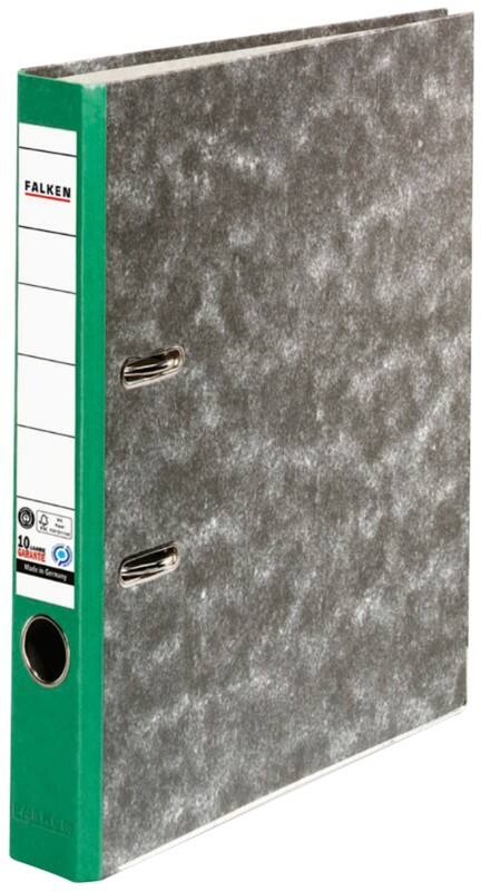 Falken Schmal Ordner A4 50 mm Grün 2 Ringe S50 Pappkarton Wolkenmarmor