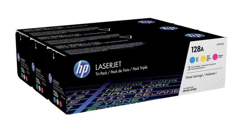 HP 128A Original Tonerkartusche CF371AM Cyan, Magenta, Gelb Multipack 3 Stück