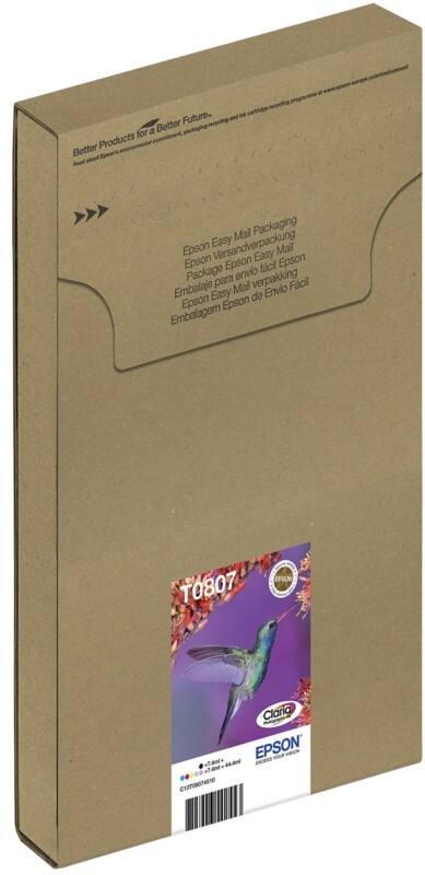 Epson T0807 Original Tintenpatrone C13T08074510 Schwarz, Cyan, Hellcyan, Hellmagenta, Magenta, Gelb Multipack 6 Stück