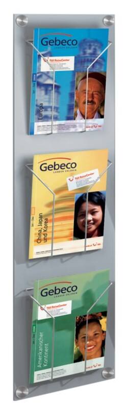 Kerkmann A4 Wandprospekthalter Wandmontiert Silber 6195 29 x 6,5 x 102 cm