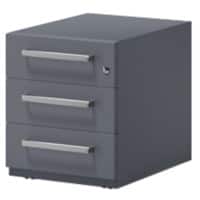 Bisley Rollcontainer Note 3 Schubladen Anthrazitgrau 420 x 565 x 495 mm