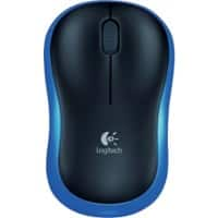 Logitech Kabellose Ergonomische Optische Maus M185 Für Rechts- und Linkshänder USB-A Nano Receiver Schwarz, Blau