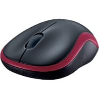 Logitech Kabellose Ergonomische Optische Maus M185 Fo Right and Left-Handed Users USB-A Nano Receiver Red