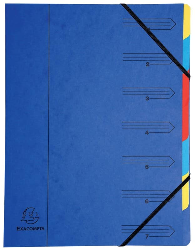 Exacompta Fächermappe 54072E A4 Blau Pressspankarton 24,5 x 32 cm