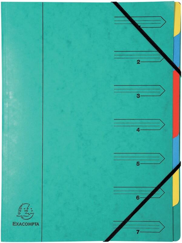 Exacompta Fächermappe 54073E DIN A4 Grün Manilakarton 24 x 32 cm