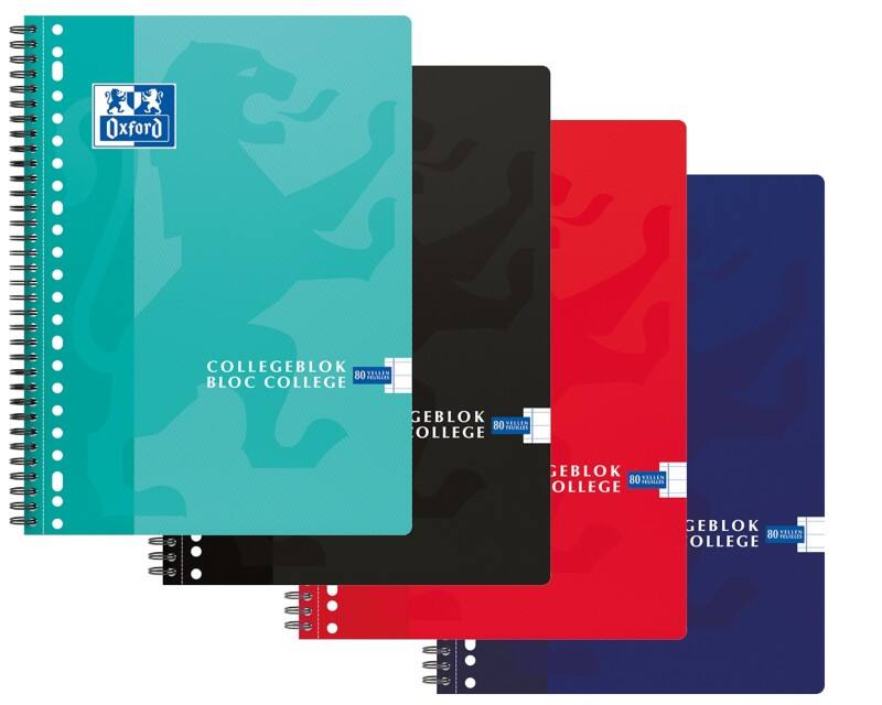 Oxford Collegeblock 813009 Farbig aßortiert Liniert 23 Löcher A4 160 Blatt