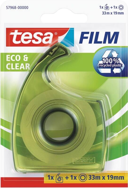 tesa Klebebandabroller tesafilm Eco & Clear Transparent 19 mm (B) x 33 m (L)