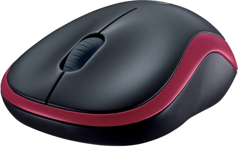 Logitech M185 Maus Kabellos Rot, Schwarz Geeignet Für Linkshänder