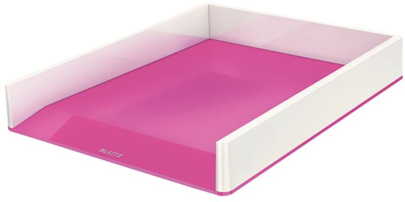 Leitz WOW Briefablage Duo Colour DIN A4 Weiß, Pink 26,7 x 33,6 x 4,9 cm