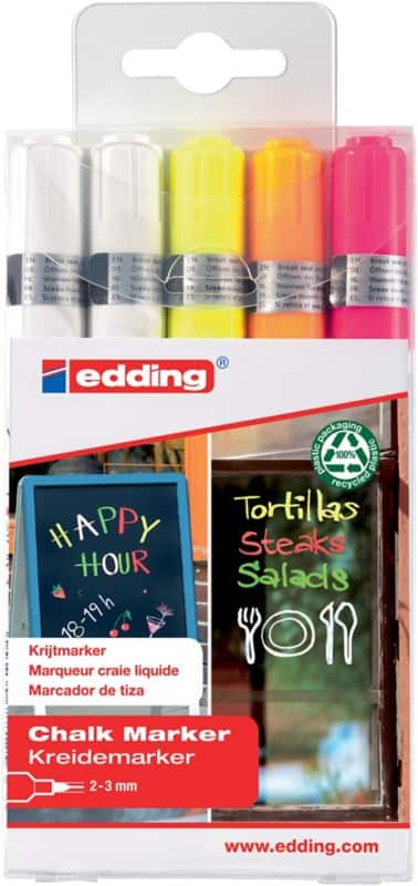 edding Kreidemarker 4095 Färbig sortiert 5 Stück