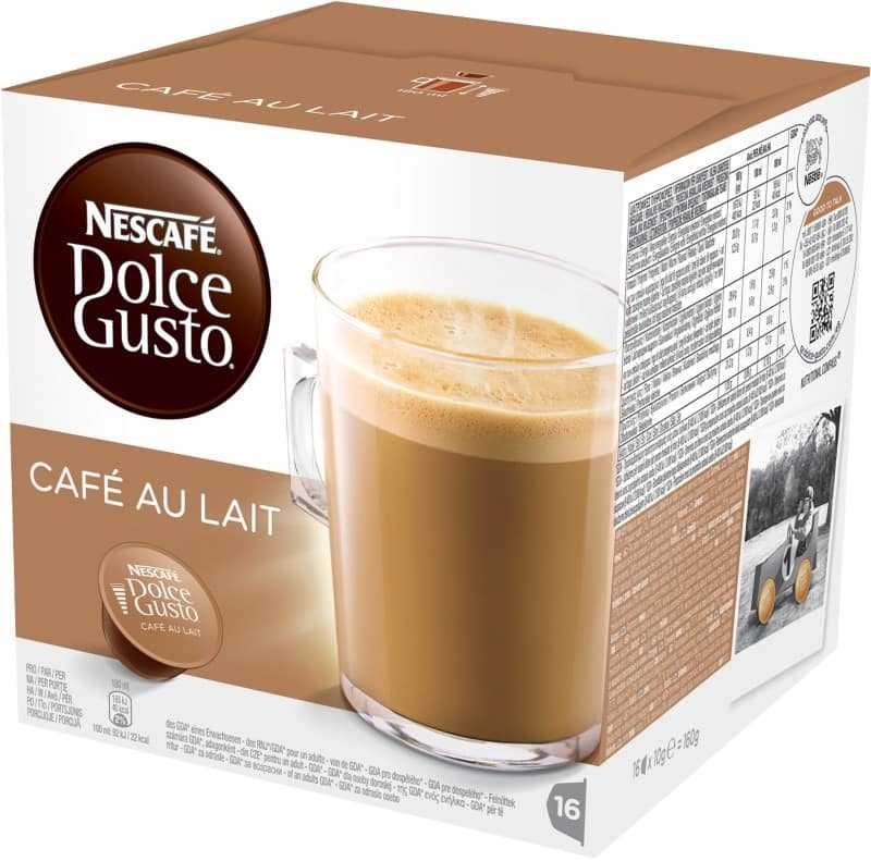 Nescafã‰ dolce gusto dolce gusto cafe au lait kaffeekapseln 16 stã¼ck ã  10 g