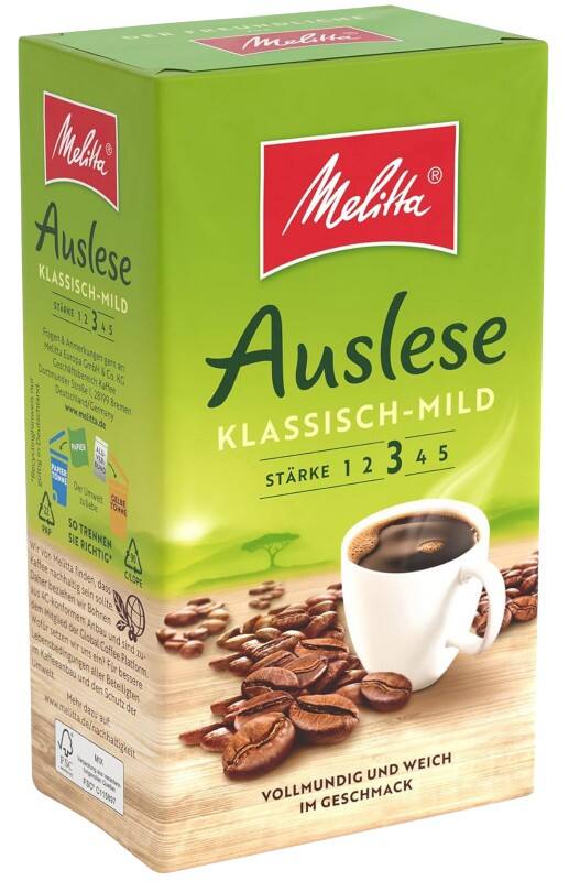 Melitta Filterkaffee Auslese klassisch-mild gemahlen 500 g