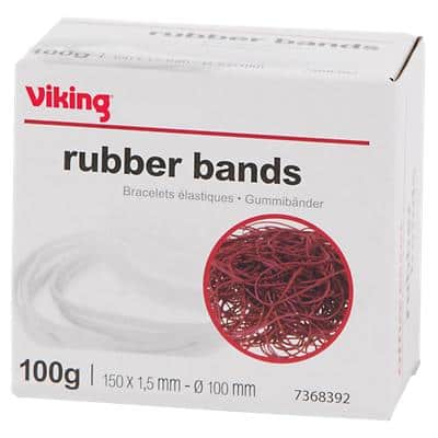 Viking Gummibänder 150 x 1,5 mm Ø 100 mm Rot 100 g