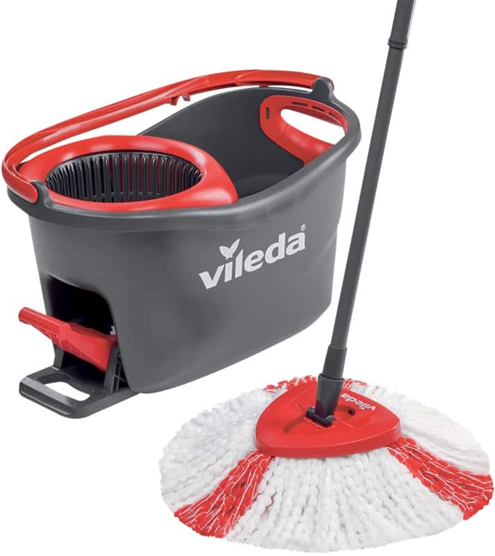 Vileda Mop & Eimer EasyWring & Clean 55-130cm Griff Grau, Rot