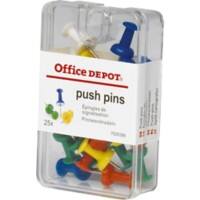 Office Depot Reißnägel Stahl, Kunststoff Farbig sortiert 25 Stück