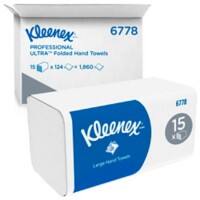 Kleenex Large Papierhandtücher V-falz (zick-zack) Weiß 2-lagig 6778 15 Pack à 124 Blatt