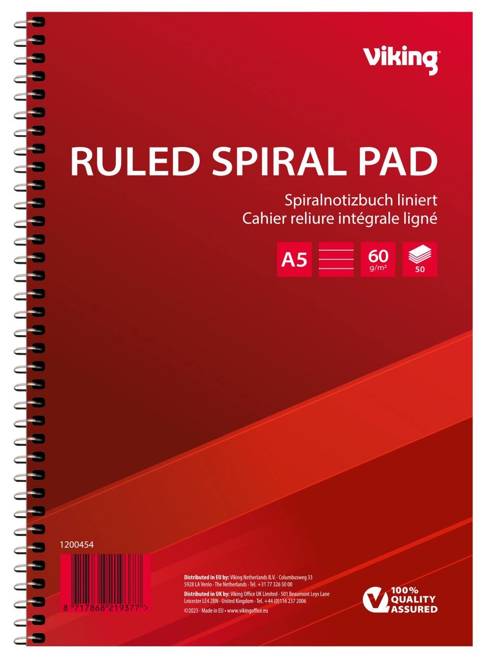 Niceday A5 Drahtgebunden Blau Papierumschlag Notizblock Liniert 50 Blatt 5 Stück