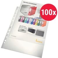 Bene Prospekthüllen 206825 DIN A4 Glasklar Transparent Polypropylen Universallochung 100 Mikron 100 Stück