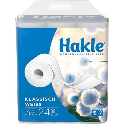 24 AT Classic Hakle 150 10117 Toilettenpapier 3-lagig Viking Direkt | Rollen Blatt à