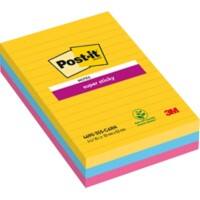 Post-it Rio Haftnotizen 101 x 152 mm Färbig sortiert Rechteckig Liniert 3 Stück à 90 Blatt