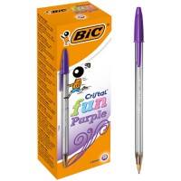 BIC Cristal Fun Kugelschreiber Lila Breit 0.6 mm Packung mit 20 Stück