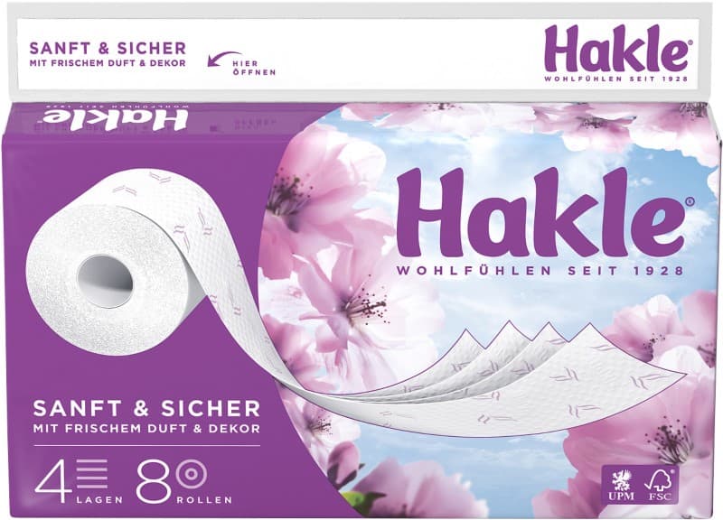 Hakle Toilettenpapier Frischer Duft 4-lagig 8 Rollen à 130 Blatt