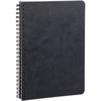 Clairefontaine Agebag A5 Schwarz Premium Ledereffekt Pressspan Umschlag Drahtgebunden Notizbuch Kariert 50 Blatt