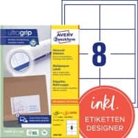 AVERY Zweckform Adressetiketten 3660-200 Ultragrip Weiß DIN A4 97 x 67,7 mm 220 Blatt à 8 Etiketten