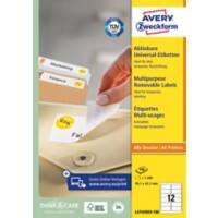 AVERY Zweckform L4743REV-100 Ablösbare Universaletiketten A4 Weiß 99,1 x 42,3 mm 100 Blatt à 12 Etiketten