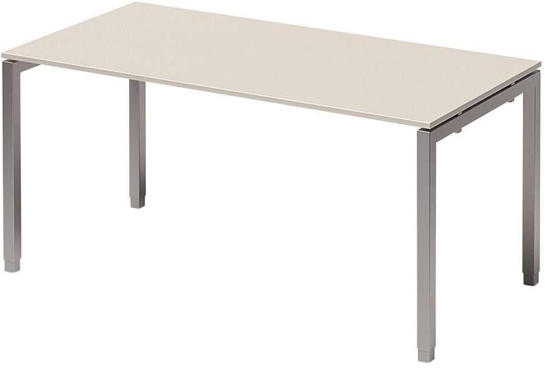Bisley Cito Höhenverstellbar Schreibtisch Hellgrau 4 Metallfüße 1.600 (B) x 800 (T) x 740 (H) mm MFC (Melaminbeschichtete Spanplatte), Stahl