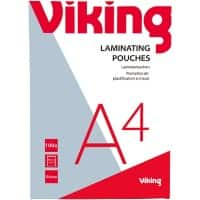 Viking Laminierfolien A4 Glänzend 175 Mikron (2 x 175) Transparent 100 Stück