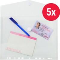 Exacompta Klarsichthüllen DIN A4 Transparent seitlich mit Klappe 5 Stück
