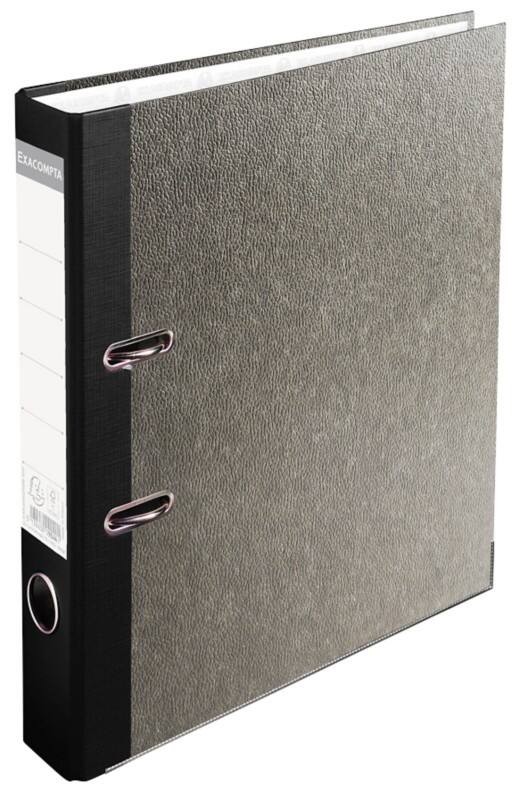 Exacompta Prem Touch Ordner Schmal A4 50 mm Grau, Schwarz 2 Ringe Pappkarton Wolkenmarmor Hochformat
