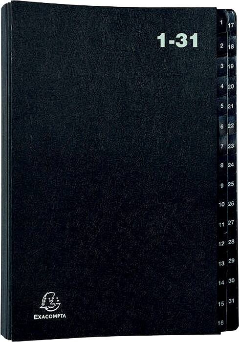 Exacompta Pultordner 57032E A4 1-31 Schwarz Hartpappe