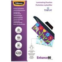 Fellowes ImageLast Enhance Laminierfolien A4 Glänzend 80 Mikron (2 x 80) Transparent 100 Stück